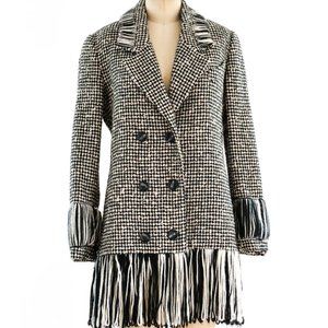 Vintage Fendi Yarn Fringed Tweed Jacket Size 42